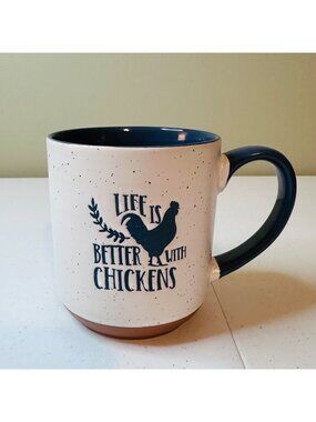 Life Is Better With Chickens - Speckled Ceramic Coffee  - Chicken Mug Coffee Cup